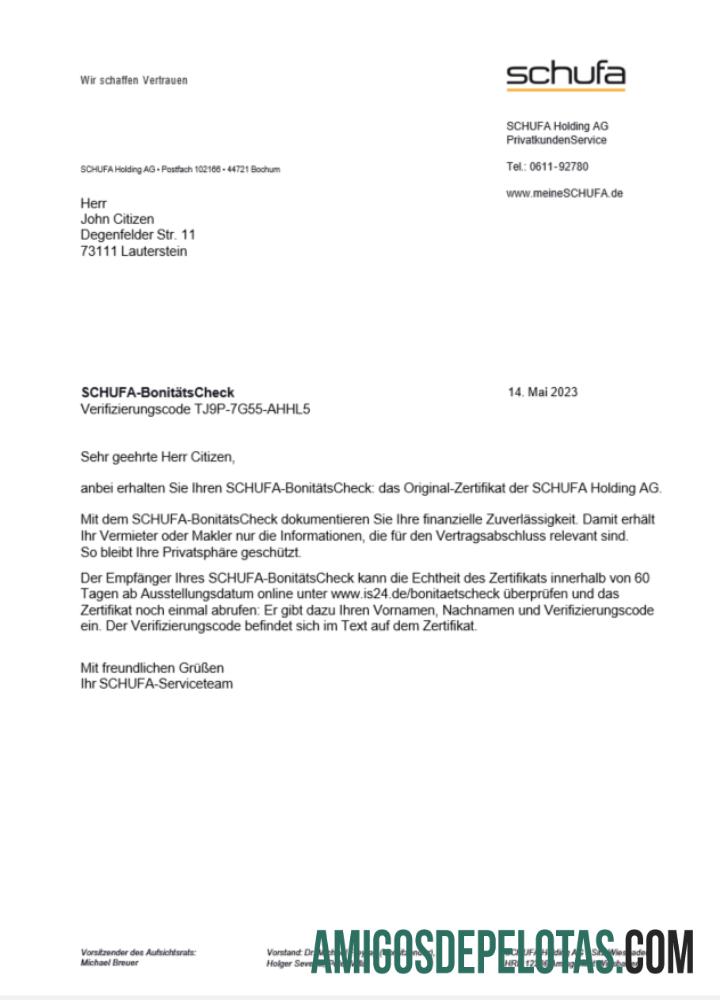 Para baxiar Alemanha Schufa Utility Bill Word e PDF modelo Scr